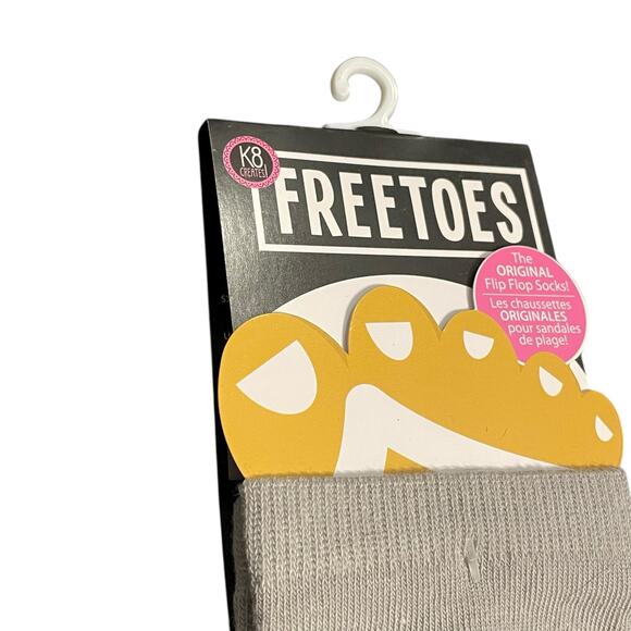 Freetoes Toeless Socks Flip Flop Pedicure Yoga Exercise Travel Gray New One Size - Picture 3 of 11